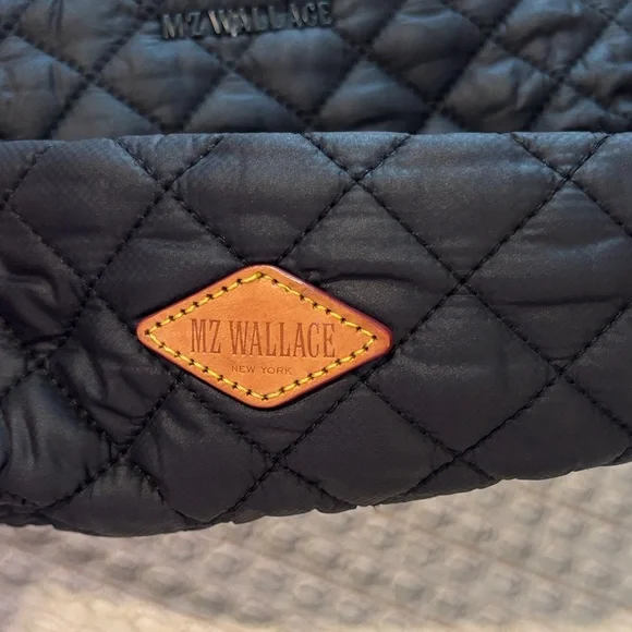 MZ Wallace Black Quilted Nylon Crossbody Bag with Wide Strap - Picture 6 of 9